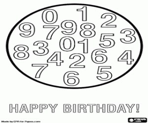 Universal birthday card or for all birthday card from 1 year to more than 100 years coloring page
