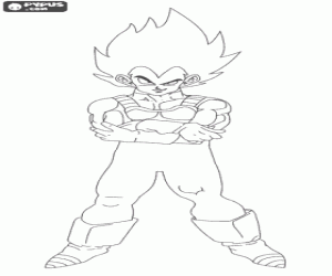Vegeta, the Saiyan Prince, a very powerful warrior with no feelings coloring page
