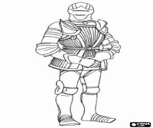 Warrior with the combat armor coloring page