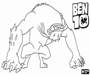 Wildmutt is the first intentional transformation of Ben 10 with the Omnitrix coloring page