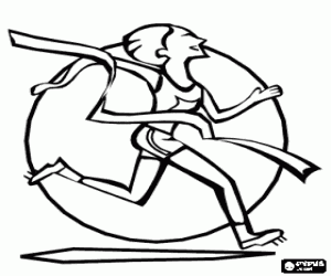 Winner athlete at the finish line coloring page