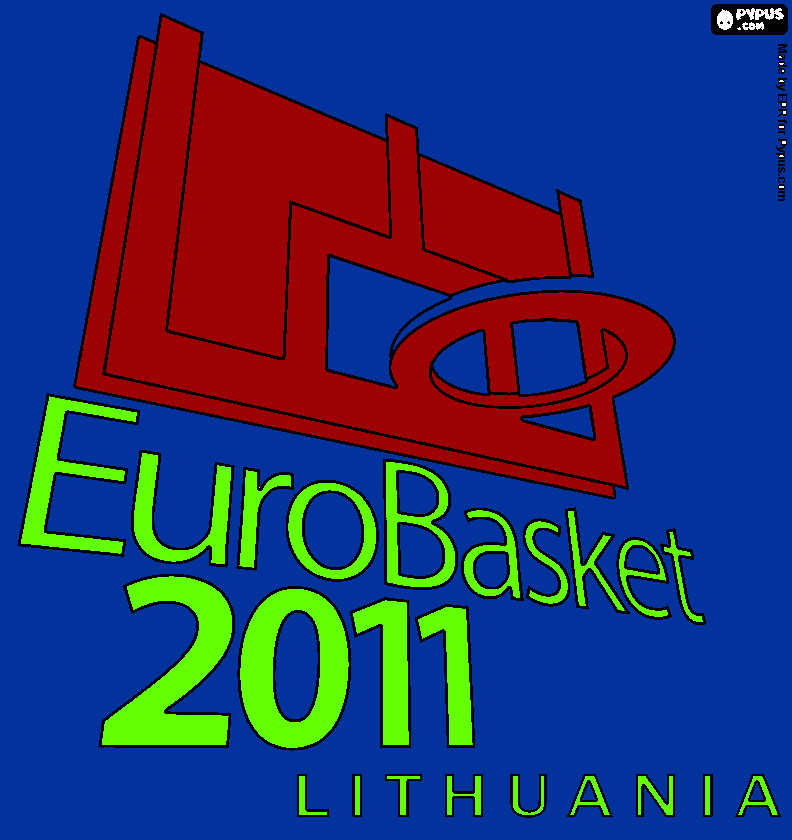 2011 Lithuania. Basketball European Championship coloring page