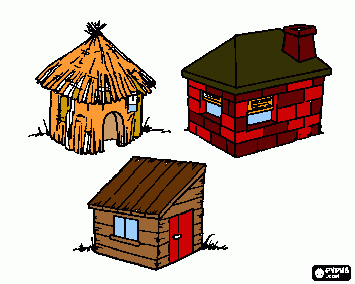 3 little pigs coloring page