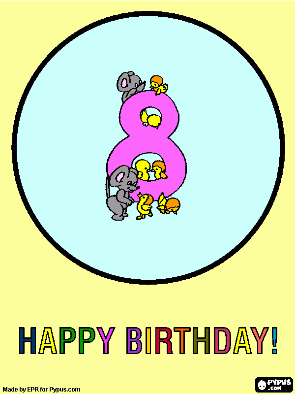 8.szülinap coloring page