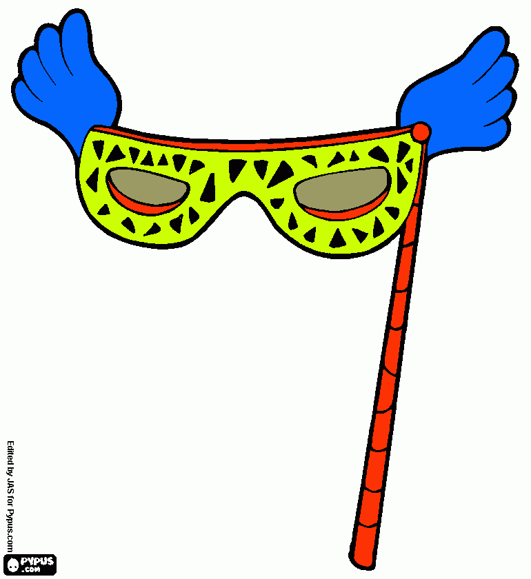 A classic and elegant mask for the eyes coloring page