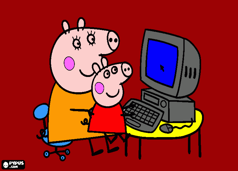 a colouring of peppa pig coloring page