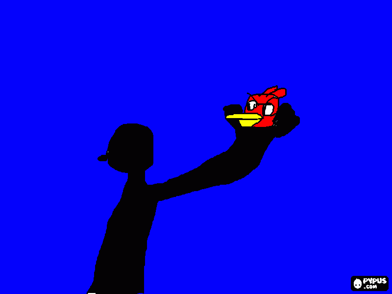 a human who is about to launch an angry bird coloring page