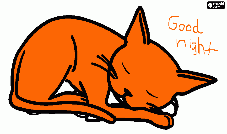 a orange cat sl coloring page, printable a orange cat sl