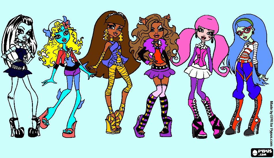 a picher what gos on a monster high wall coloring page