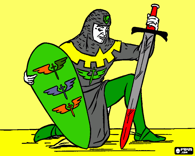 A Picture of a Knight coloring page