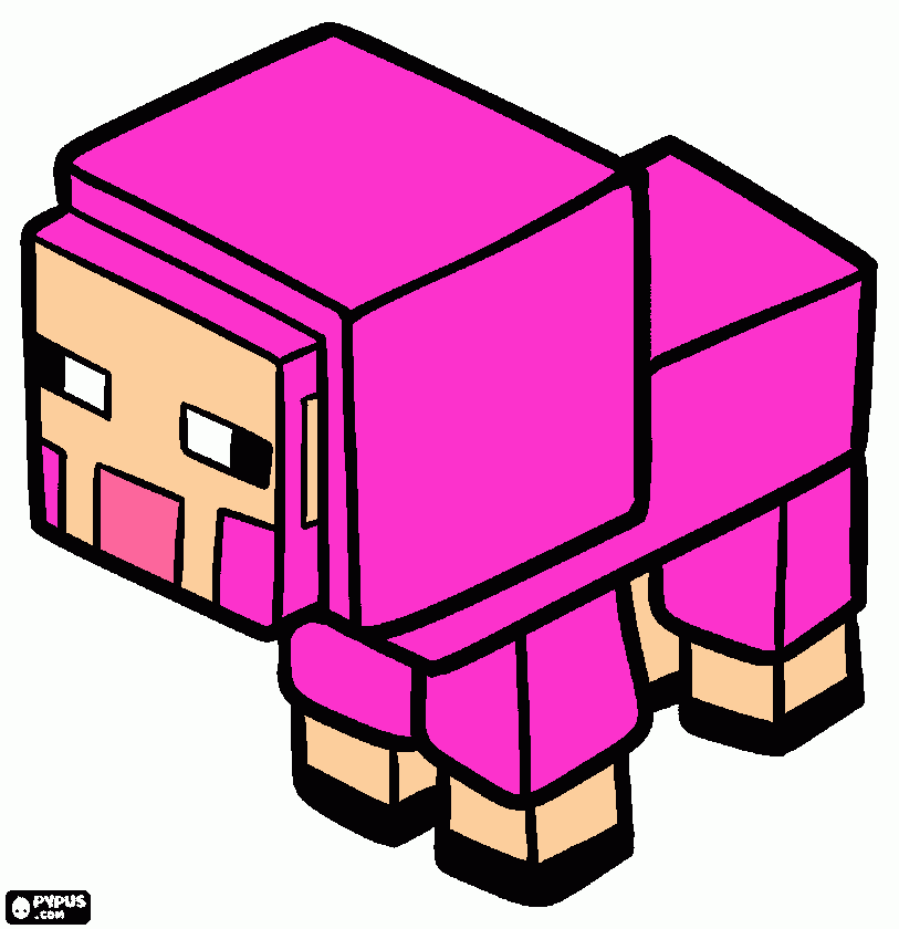a pink sheeo coloring page