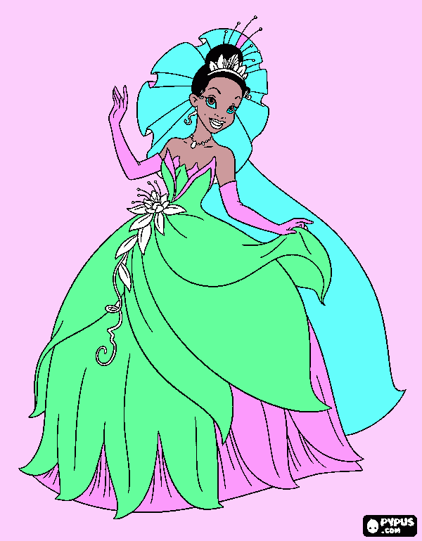 A princess getting married coloring page