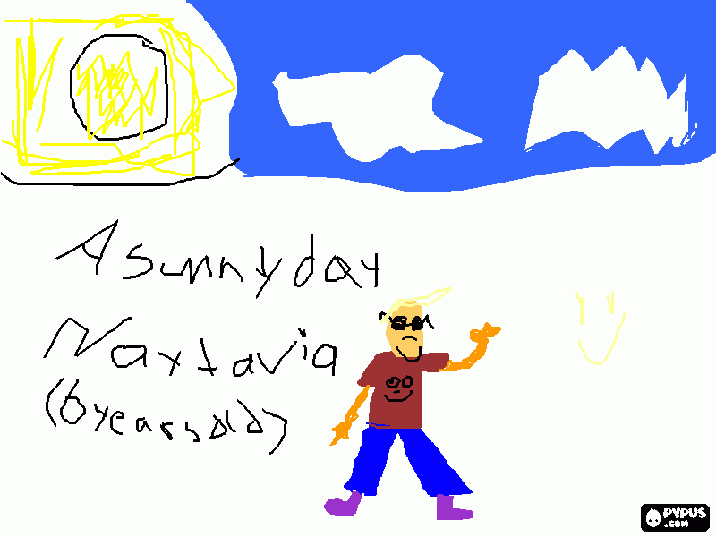 A sunny day coloring page