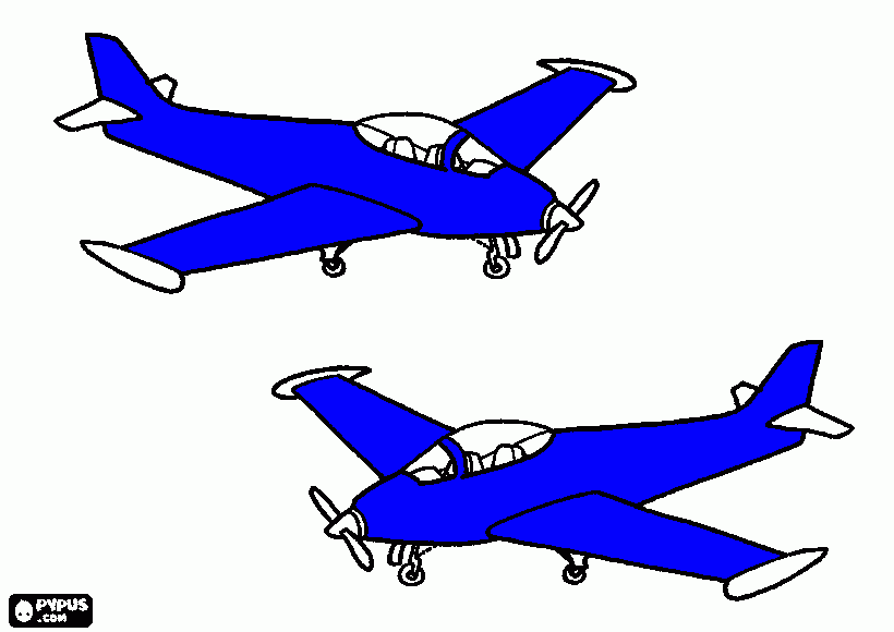 airplane blue coloring page
