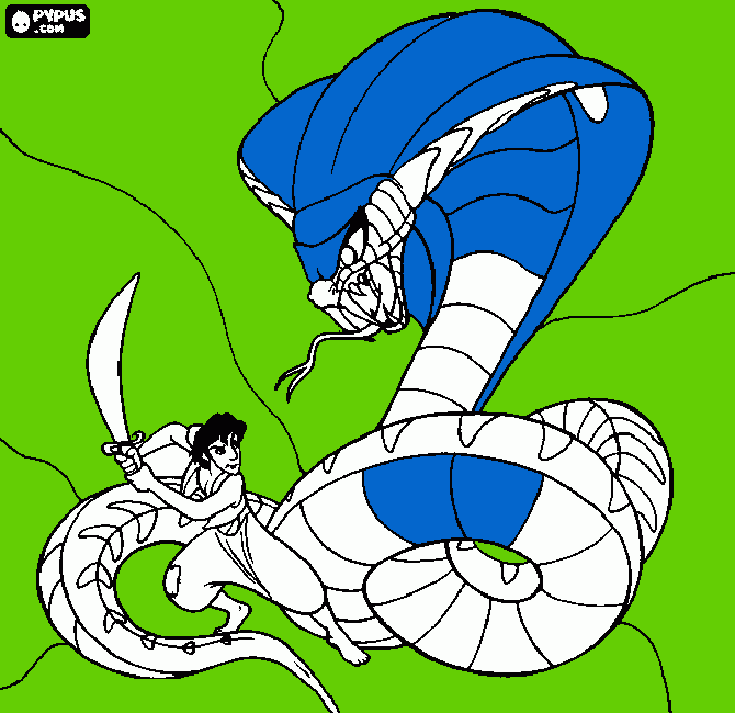 Aladdin vs Jafar coloring page