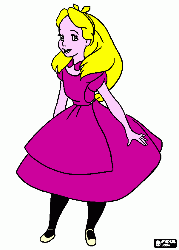 Alice and Wonderland coloring page