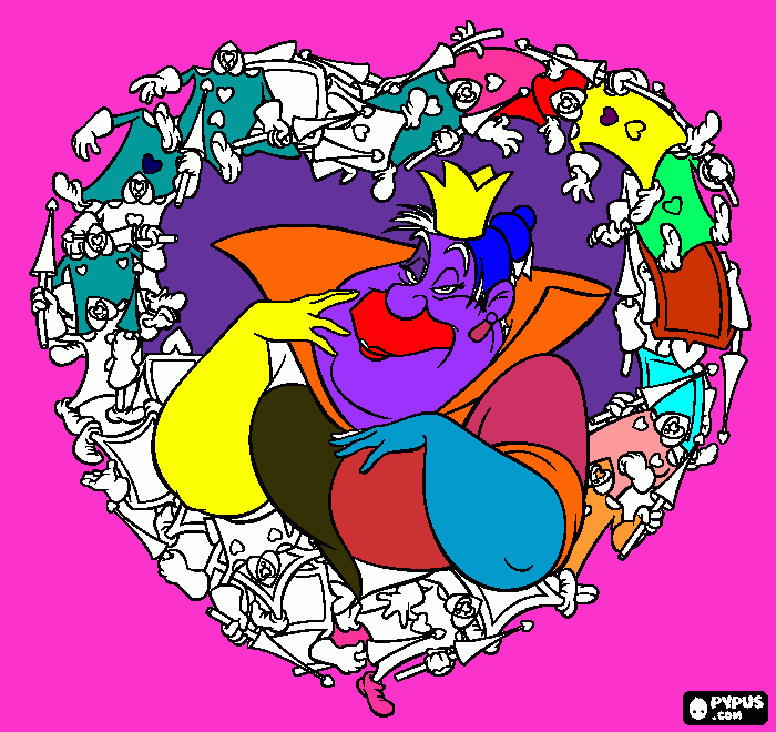 Alice going to queen of hearts for a game of croquet and fell down the rabbit hole coloring page