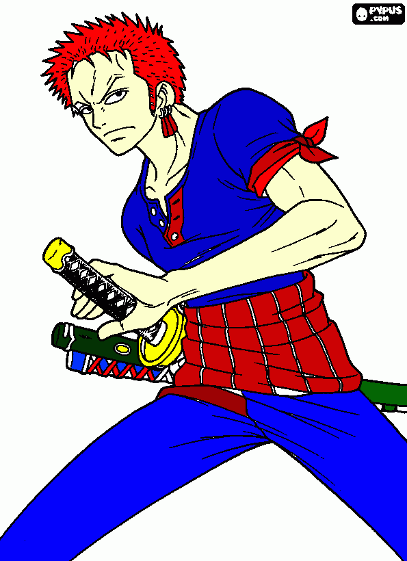 Alternate universe Roronoa Zoro coloring page