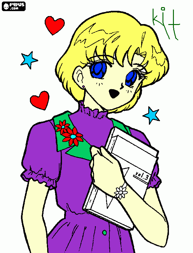 American Girl anime Style coloring page