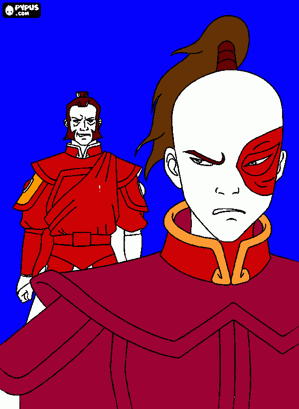 amiralul zao siprintul zuko coloring page