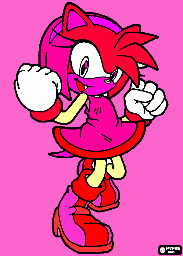 Amy Rose I colored her in. coloring page