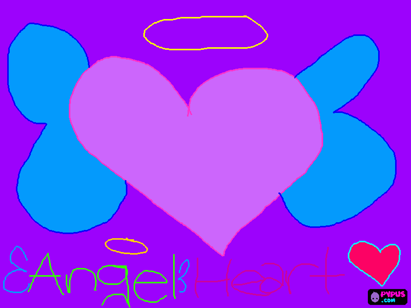 Angel heart picture coloring page