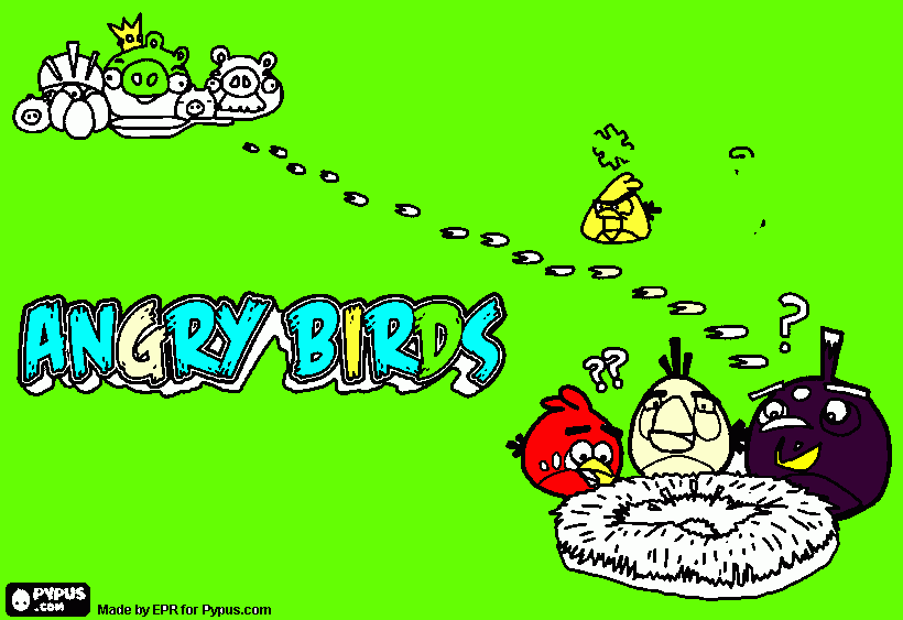 Angry Bird Painting. Work in Progress :-) coloring page