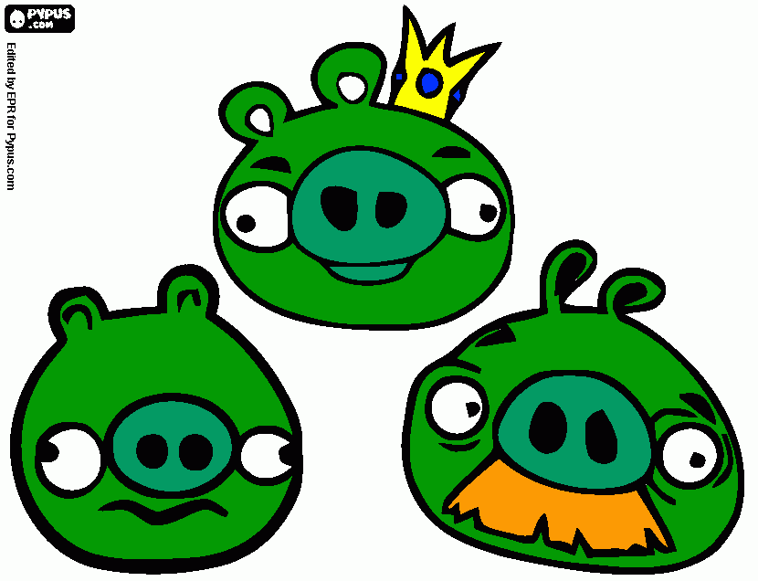 angry bird pigs coloring page