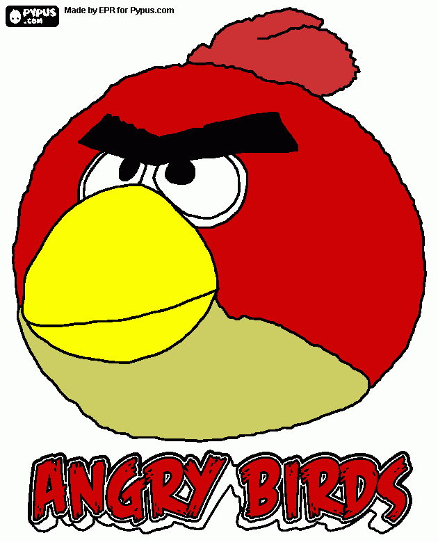 Angry Bird red Coloring Page Printable Angry Bird red