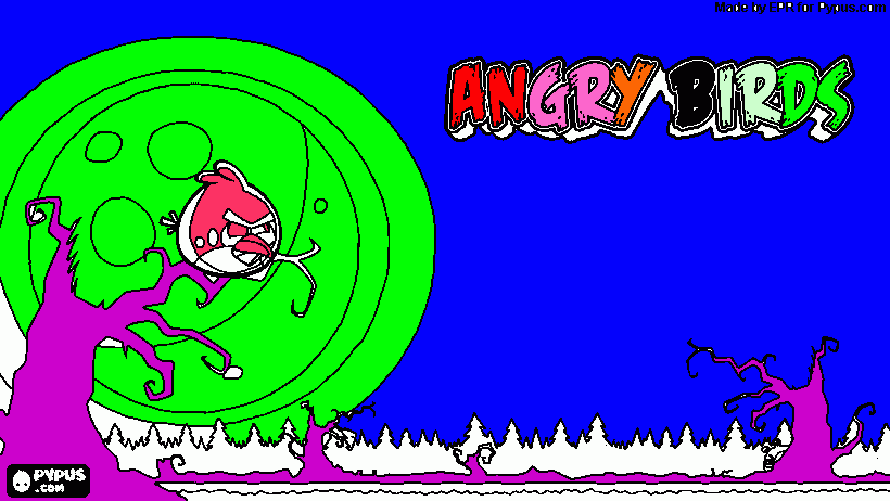ANGRY BIRDS DRAWING coloring page