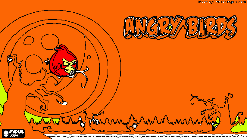 angry birds trick or treat coloring page