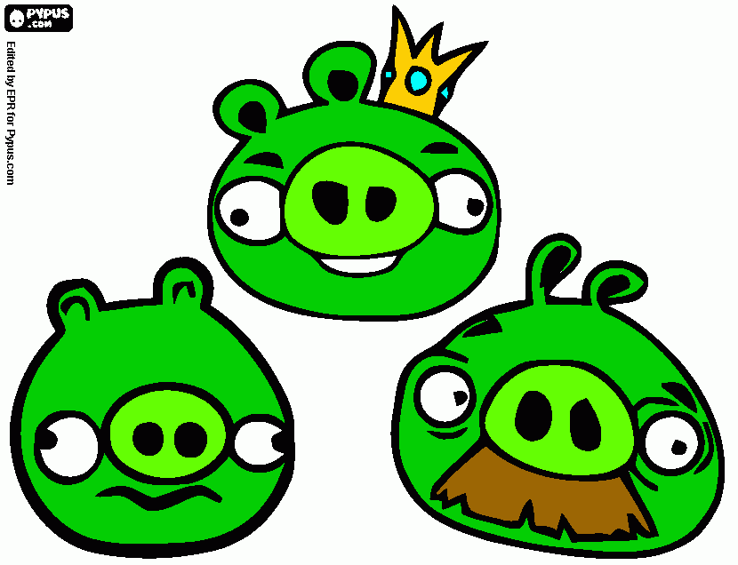 Angry Pigs coloring page
