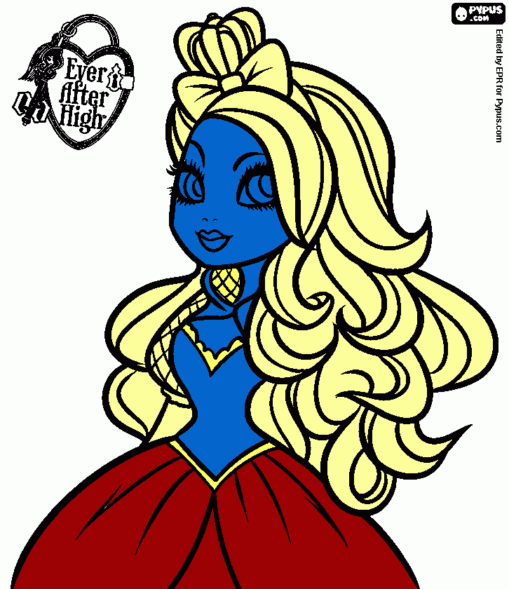 Apple White, leader of Royals in Ever Afer High  coloring page