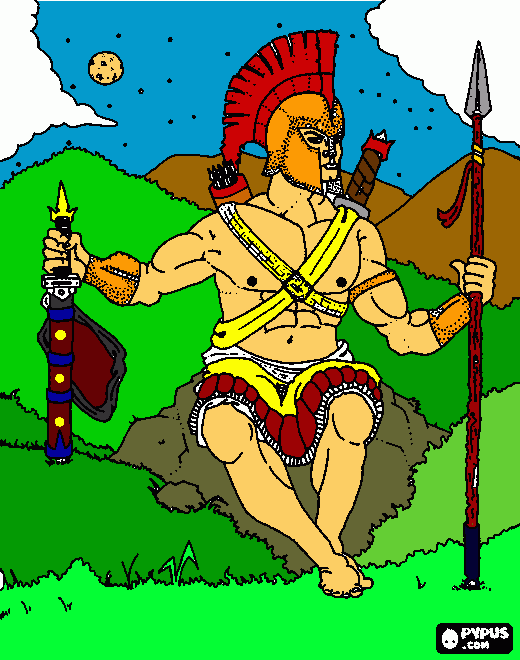 Ares  god of war coloring page