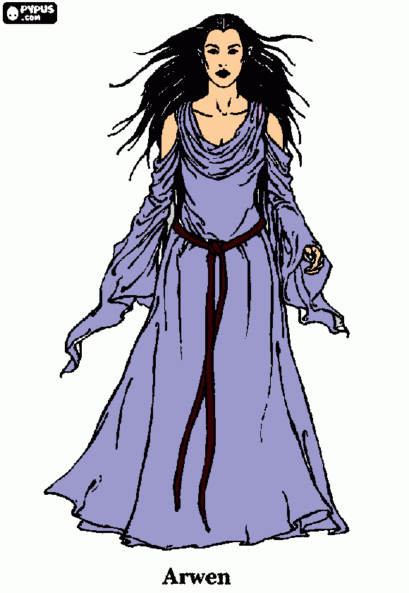 arwen coloring page