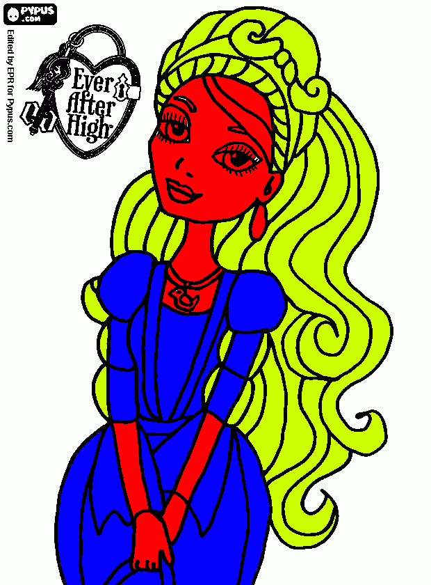Ashlynn Ella, the daughter of Cinderella  coloring page