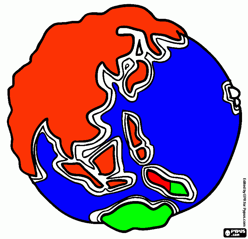 Asia on earth  coloring page