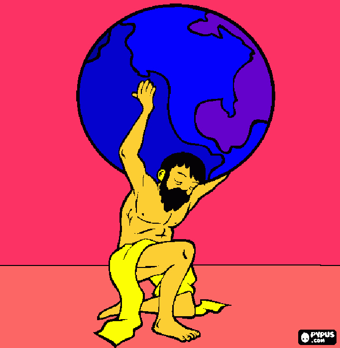 Atlas the titan coloring page