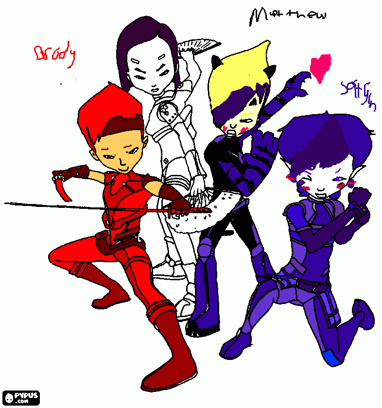 Atyrn, Matthew and Brody's lyoko disgisn. coloring page