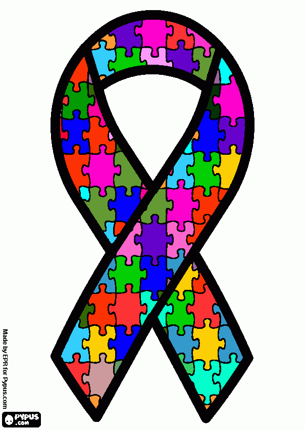 Autism Awareness Ribbon coloring page
