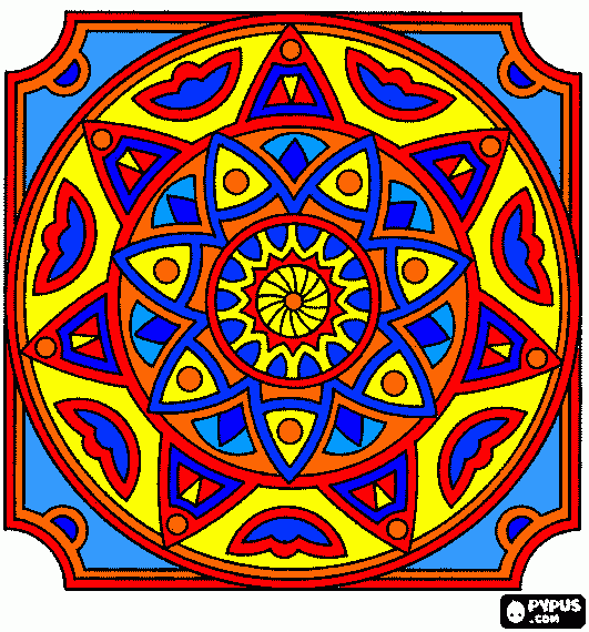 Aztec Sun coloring page