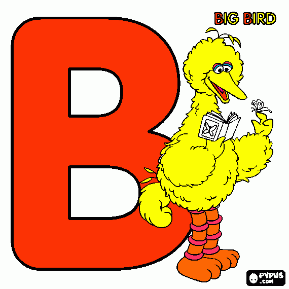 B is for Big Bird coloring page