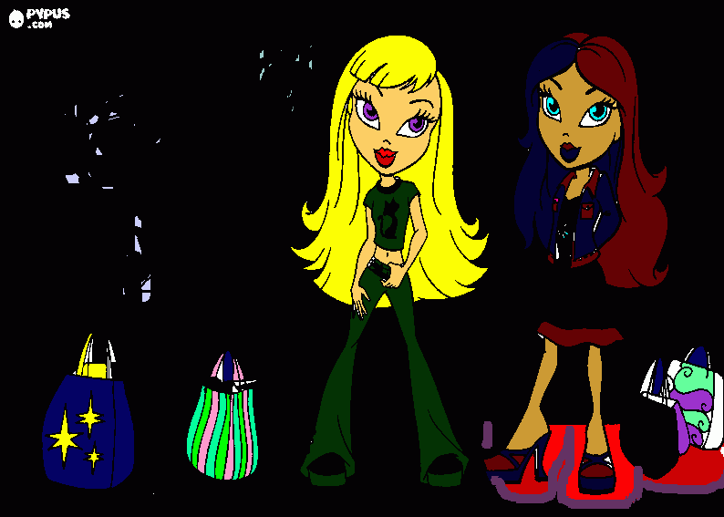 bad galz coloring page