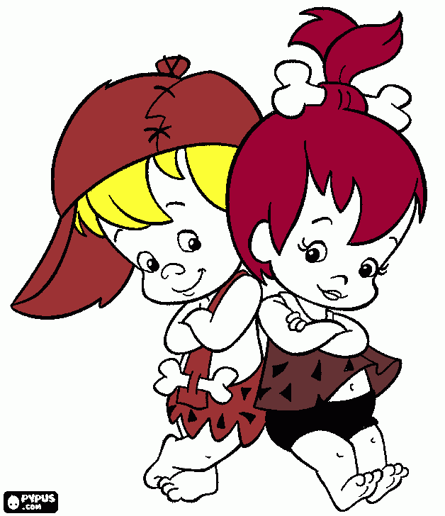 bamban and pebbles flistone coloring page