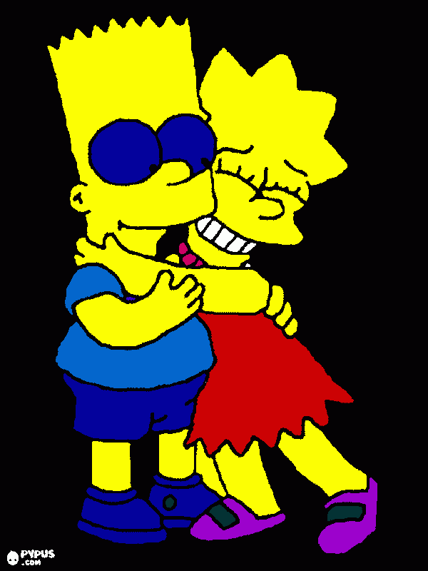 Bart and lisa simpson coloring page