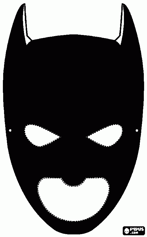 bat man mask coloring page, printable bat man mask