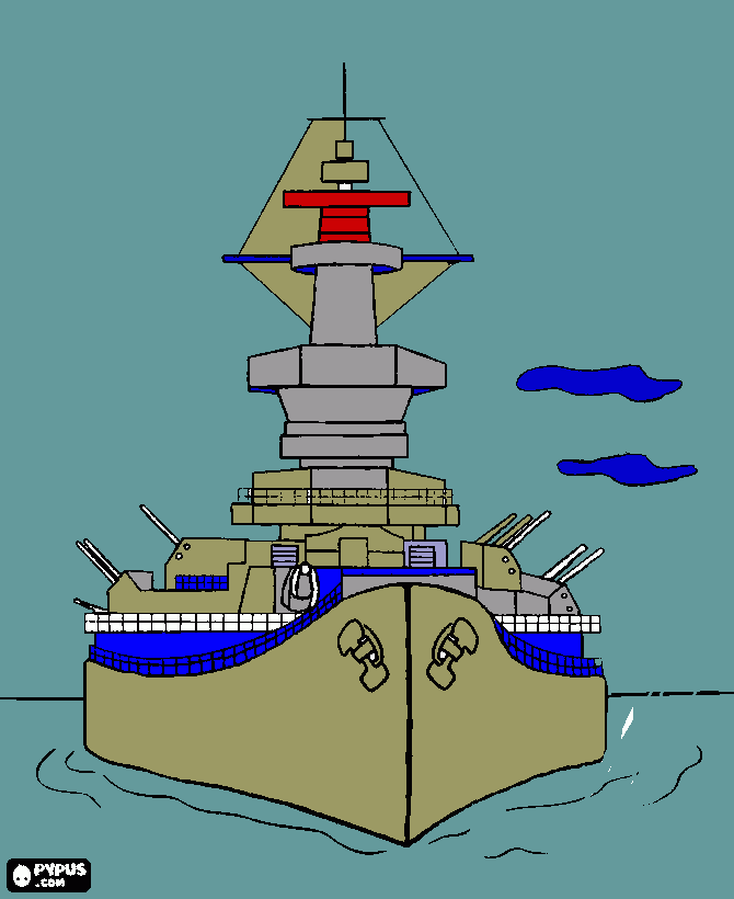 Battleship coloring page, printable Battleship