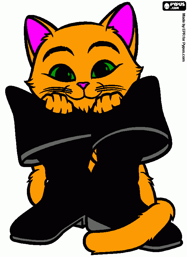 batuotas katinas pukis coloring page