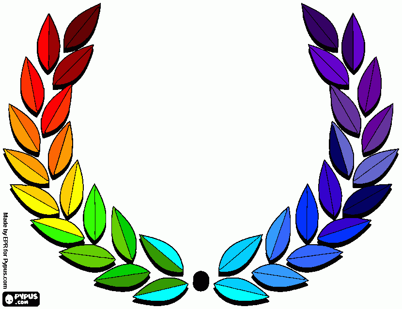 beautiful rainbow ombre wreath coloring page
