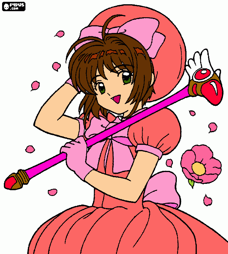 Beautiful Sakura name Japanese means Cherry Blossom coloring page